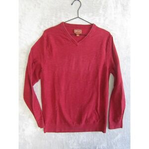 Red Ale‎ by Alesbury Mens V Neck Long Sleeve Cotton Sweater Size L Burgundy